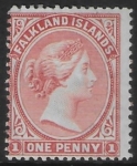 1896 Falkland Islands - SG.22  1d venetian red.   mounted mint