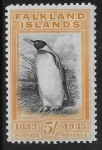 1933 Falkland Islands - SG.136  5/-  black & yellow. very lightly mounted mint.