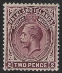 1923 Falkland Islands SG.75 2d deep brown-purple. mounted mint