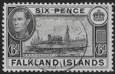 1949 Falkland Islands - SG.156  6d  black. fine used