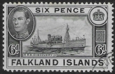 1949 Falkland Islands - SG.156  6d  black. fine used
