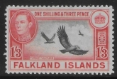 1946 Falkland Islands - SG.159 1/3d  black & carmine-red. U/M (MNH)
