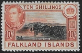 1938 Falkland Islands - SG.162 10/- black & orange-brown. very lightly mounted mint.