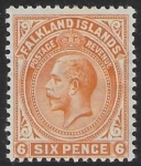 1919 Falkland Islands SG64b brown-orange mounted mint