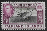 1938  Falkland Islands. SG.154  4d black and purple.  fine used.