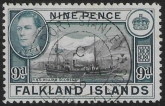 1938  Falkland Islands. SG.157 9d.  black & grey-blue  fine used.