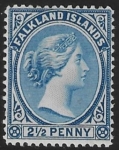 1894 Falkland Islands.  SG.30  2½d  ultramarine. mounted mint.