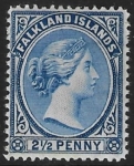 1901 Falkland Islands.  SG.30c  2½d  deep ultramarine. mounted mint.