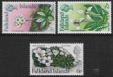 1974 Falkland Islands. SG.293-5 Flowers set 3 values U/M (MNH)