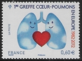 2012 France SG5200 30th Ann of First Heart & Lung Transplant  U/M (MNH)