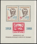 1988 Czechoslovakia - MS.2946 'PRAGA 88' 10th issue. mini sheet  U/M  (MNH)