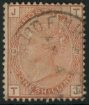 Great Britain 1881 SG.163   1/- orange brown. 'JT'  wmk. Imp. Crown.  CDS used.