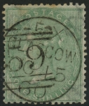 Great Britain 1857 SG.73   1/- green.   wmk. emblems.  Glasgow CDS.
