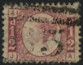 SG.48/9  ½d red plate 9 corner letters AJ  fine used
