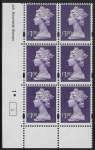 Y1802 (UC16)  Enschéde £3.00 dull violet  Cyld. 1 dot (5)  U/M (MNH)