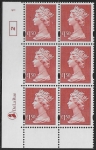 Y1800 (UC18) De La Rue £1.50 red  Cyld. 1 no dot (2)  U/M (MNH)