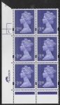 Y1743 (U482) £1 bluish violet. Harrison. PVA bluish. Cyld. 1 dot.  phos.45 U/M (MNH)