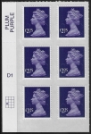U2957 £2.25  deep violet  M16L cyld. D1 grid position R3 C1 SBP plain  DLR U/M (MNH)
