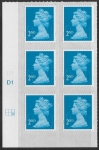 U2995  2nd blue CB  M16L  Cyld. D1  grid position  R2 C3   DLR  U/M (MNH)