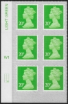 U2924 20p Green M18L Cyld. W1  grid position R4  C2 SBP T2 L/s  Walsall/ISP  U/M (MNH)