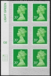 U2924 20p Green M17L Cyld. D2  grid position R1  C1 SBP T2 L/s  DLR U/M (MNH)