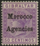 Morocco Agencies -  Gibraltar SG.14 50c bright lilac  mounted mint.