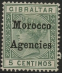 Morocco Agencies -  Gibraltar SG.9 5c green.  mounted mint.