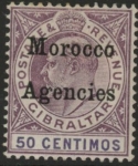 Morocco Agencies -  Gibraltar SG.21  50c purple & violet.  mounted mint.