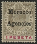 Morocco Agencies -  Gibraltar SG.22  1p black & carmine.  mounted mint.