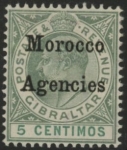Morocco Agencies -  Gibraltar SG.17  5c grey-green & green .  mounted mint.