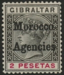 Morocco Agencies -  Gibraltar SG.8  1p black & carmin. mounted mint.