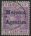 Morocco Agencies -  Gibraltar SG.6  50c. bright lilac very fine used.