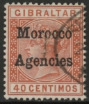 Morocco Agencies -  Gibraltar SG.5  40c. orange-brown. very fine used.