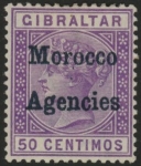 Morocco Agencies -  Gibraltar SG.6  50c bright lilac. mounted mint.