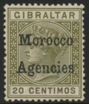 Morocco Agencies -  Gibraltar SG.3  20c olive-green & brown . mounted mint