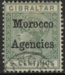 Morocco Agencies -  Gibraltar SG.1  5c green.fine used.