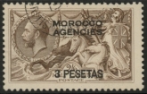 Morocco Agencies -  'Spanish'  SG.142  3p on 2s6d brown. fine used.