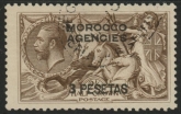 Morocco Agencies -  'Spanish'  SG.140  3p on 2s6d brown . very fine used.