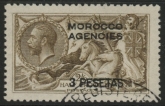 Morocco Agencies -  'Spanish'  SG.139  3p on 2s6d grey-brown. .VFU