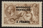 Morocco Agencies -  'French'  SG.200c  3f on 2s6d. reddish brown U/M (MNH).