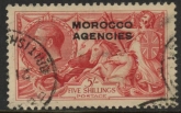 Morocco Agencies -  'British'  SG.54  5s rose-red  VFU.