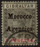 Morocco Agencies -  Gibraltar SG.16  2p. black & carmine. VFU