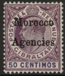 Morocco Agencies -  Gibraltar SG.28  50c  purple & violet.  M/M.