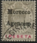 Morocco Agencies -  Gibraltar SG.29  1p  black & carmine. vfu