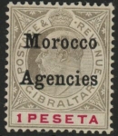 Morocco Agencies -  Gibraltar SG.29  1p  black & carmine. M/M