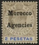 Morocco Agencies -  Gibraltar SG.30  2p  black & blue. M/M