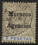 Morocco Agencies -  Gibraltar SG.30  2p  black & blue. vfu