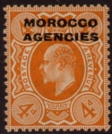 Morocco Agencies -  'British'  SG.35  4d pale orange  U/M (MNH)