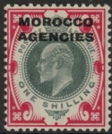 Morocco Agencies -  'British'  SG.37  1s dull green & carmine.  LM mint