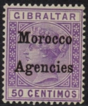 Morocco Agencies -  'Gibraltar'  SG.14 50c purple & violet. LM/M